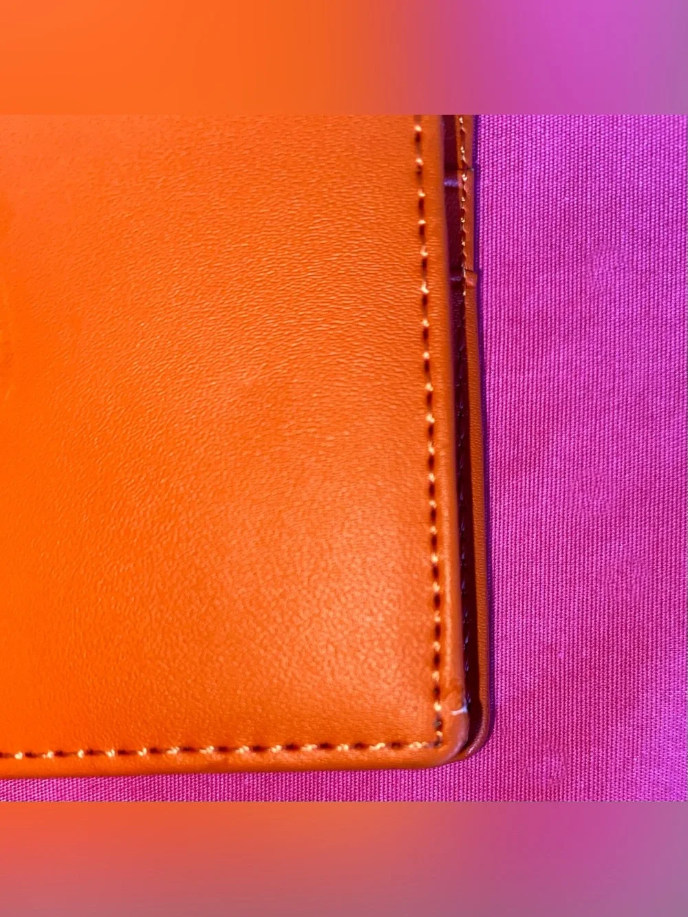 Diamond Supply Co. Orange Leather Bifold Wallet Card Gold